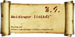 Weidinger Ildikó névjegykártya
